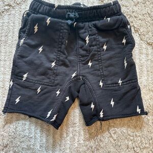 Tea Collection Black Lightning Print Kids Shorts